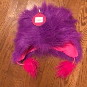 New with tags - girls cold weather monster fur hat
